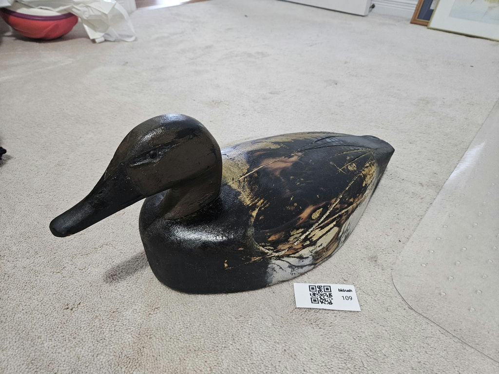 Carved wooden duck decoy - image 4 of 5