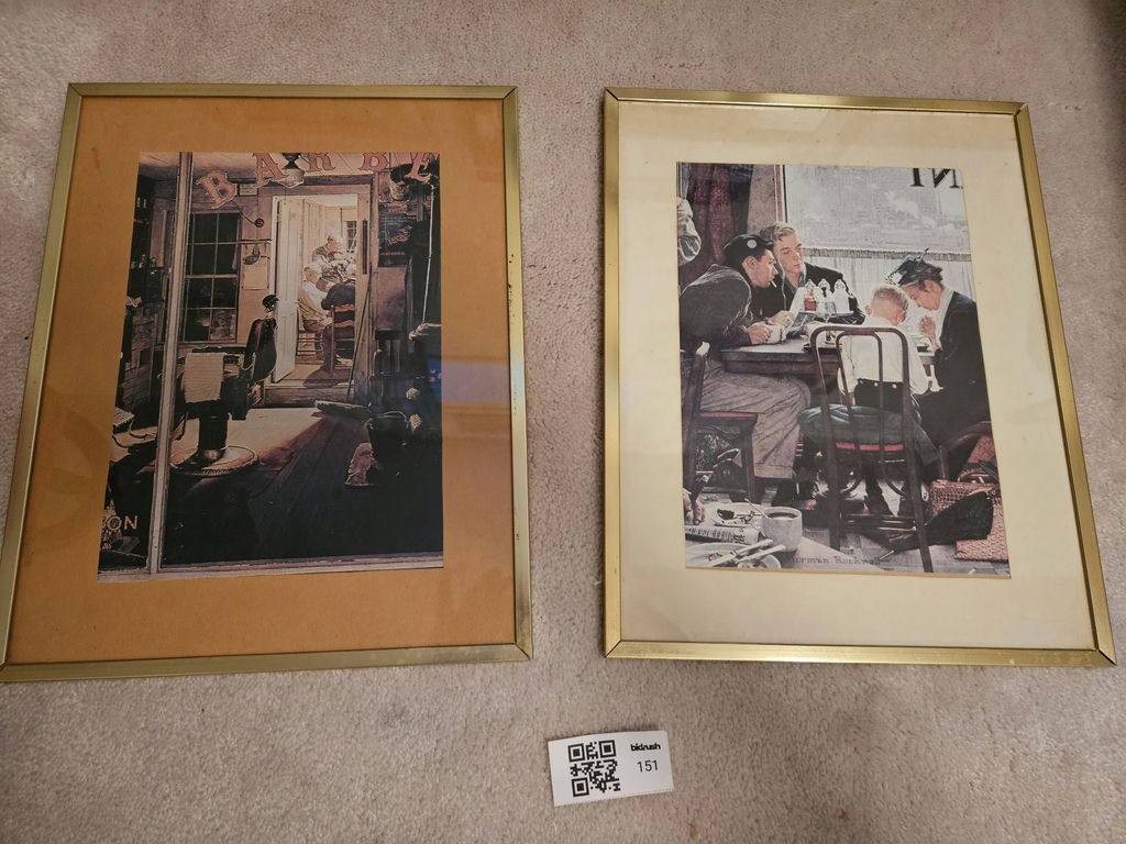 Two framed vintage Norman Rockwell restaurant prints - image 1 of 4