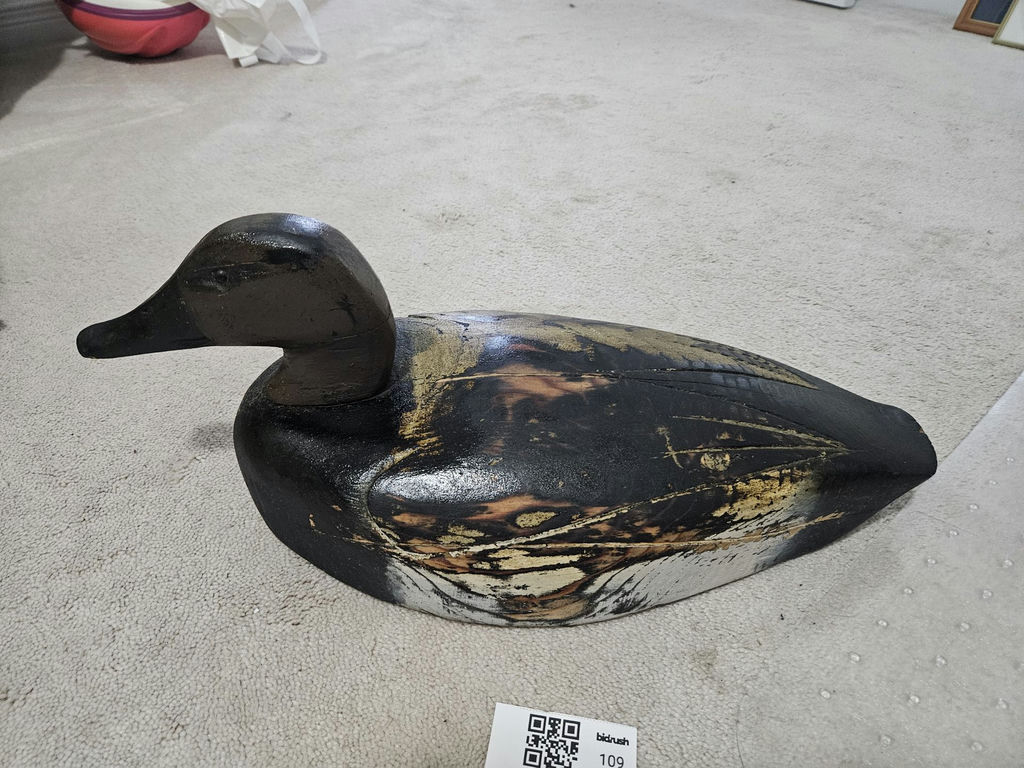 Carved wooden duck decoy - image 5 of 5