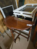 Assorted furniture pieces: white glass-top display tables, a console table, and a wooden dresser - thumbnail 13 of 16