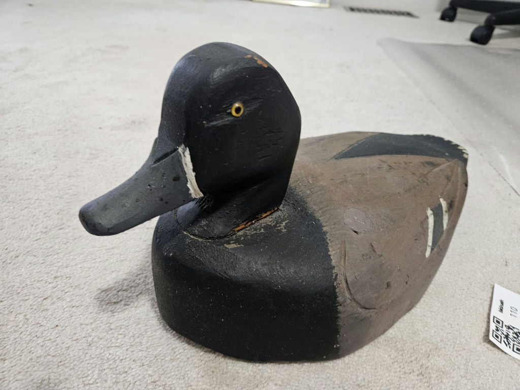 Hand-carved wooden duck decoy - image 2 of 5