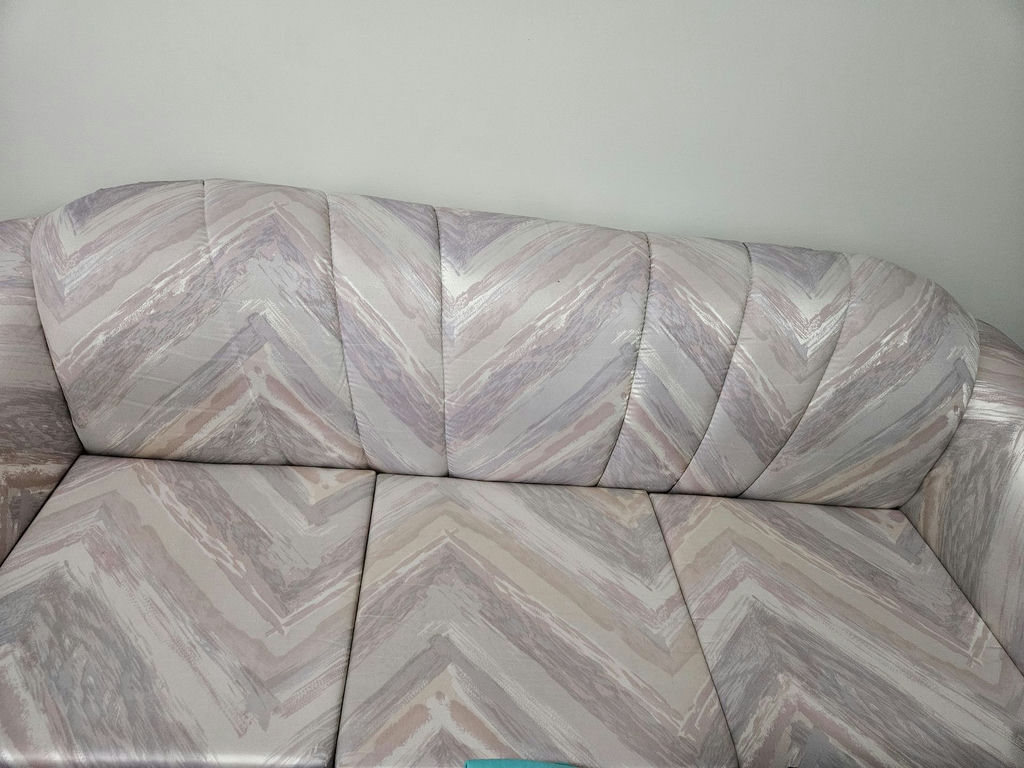 Pastel chevron-patterned fabric sofa-bed - image 6 of 7
