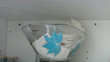 Decorative glass bowl with blue floral design - thumbnail 2 of 3