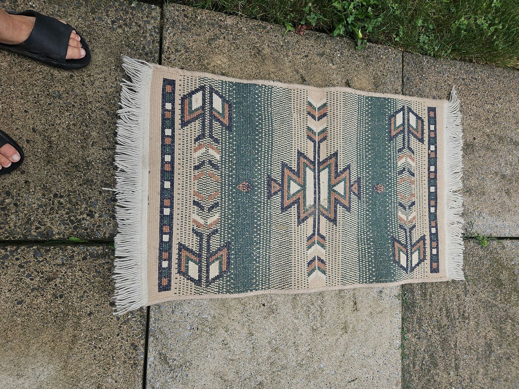 Geometric woven runner rug - image 3 of 6
