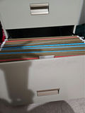 Two-drawer metal filing cabinet with hanging folders - thumbnail 4 of 8