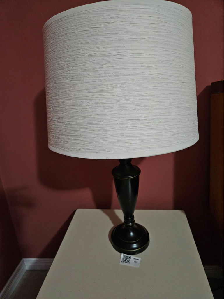 Table lamps with white textured shade - image 1 of 8