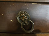 Dark wooden rack with rod display and golf ball bucket - thumbnail 5 of 8