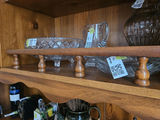 Oak wooden dining room buffet and hutch with hand crafted stainedglass-front cabinet - thumbnail 15 of 21