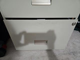 Two-drawer metal filing cabinet with hanging folders - thumbnail 3 of 8