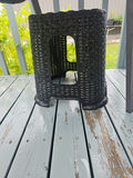 Black woven wicker outdoor small table or stool - thumbnail 5 of 5