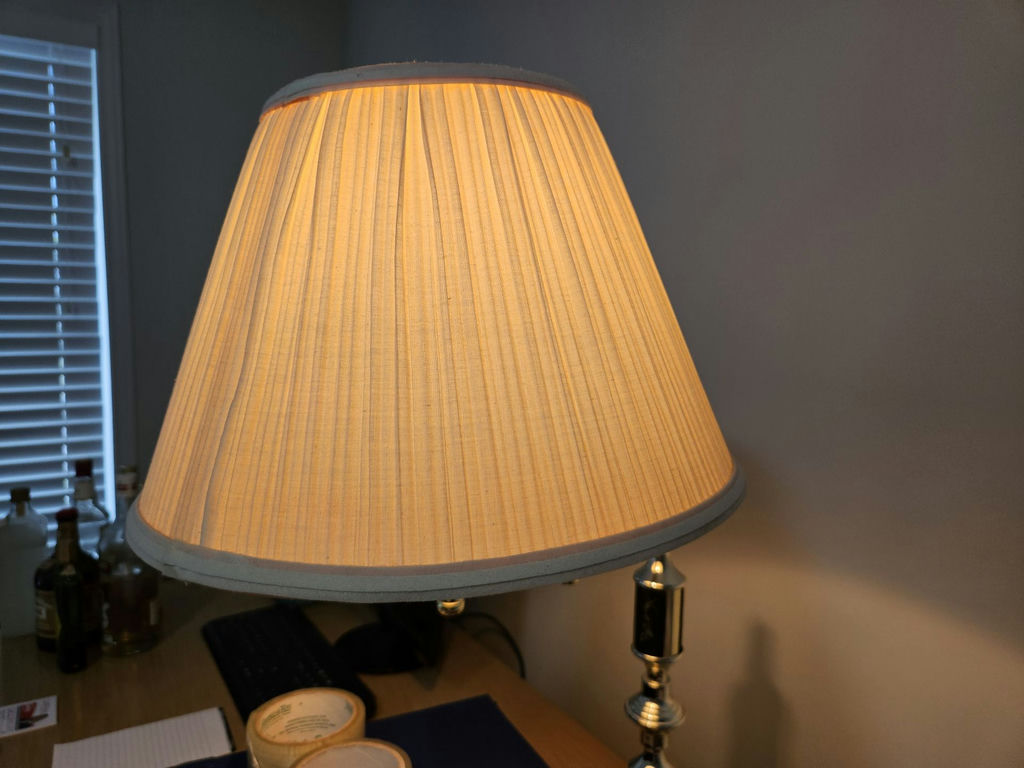 Table lamp with beige pleated shade - image 5 of 6