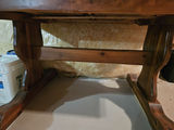 Wooden pedestal dining table with curved legs - thumbnail 5 of 7