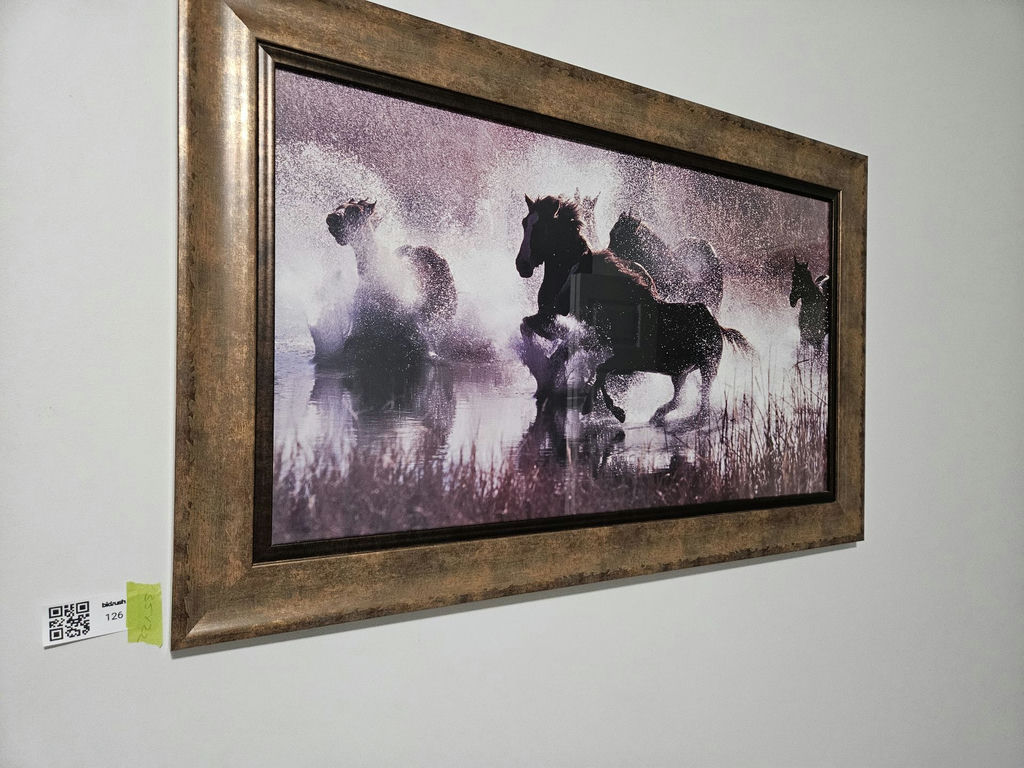 Framed horse running print - image 1 of 4