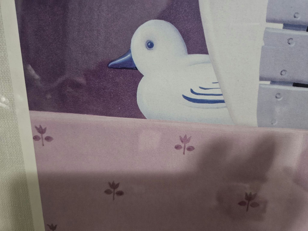 Framed art print of ducks and flowers in a cart - image 4 of 6
