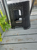 Black woven wicker outdoor small table or stool - thumbnail 4 of 5