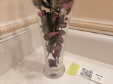 Glass vase with artificial eucalyptus stems - thumbnail 2 of 3