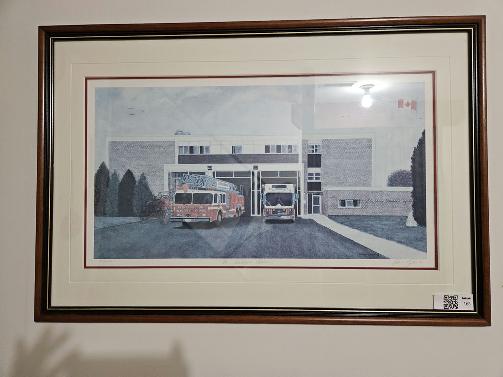 Framed Fire Station Print with Fire Trucks - image 1 of 7