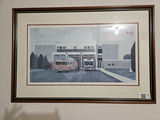 Framed Fire Station Print with Fire Trucks - thumbnail 1 of 7