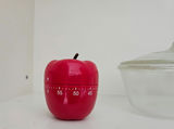 Apple-shaped kitchen timer, glass casserole dish with lid, and captain-themed glasses - thumbnail 3 of 4