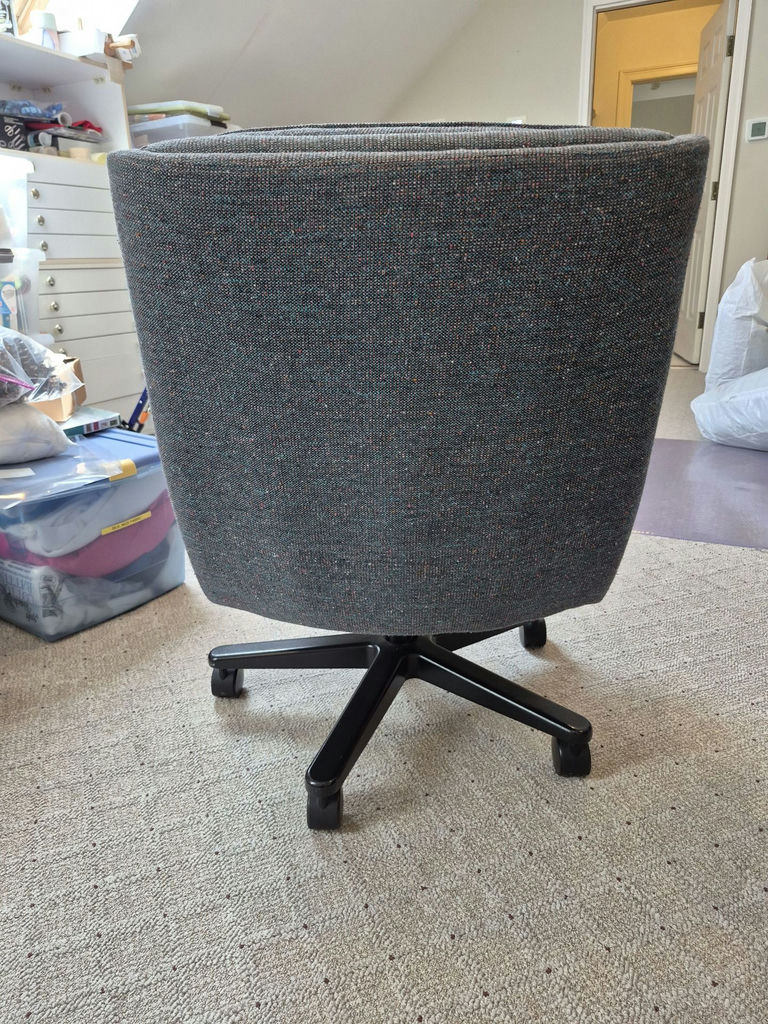 Gray Upholstered Rolling Office Chair - image 3 of 3