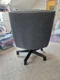 Gray Upholstered Rolling Office Chair - thumbnail 3 of 3