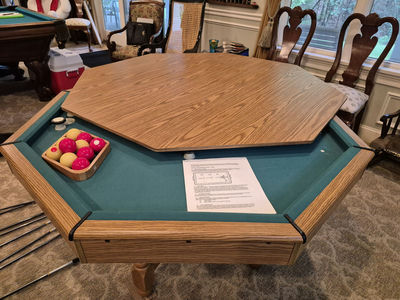 Octagonal Multi-Game Table – Bumper Pool, Poker, Checkers & Backgammon - Image 1 of 4