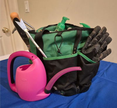 Gardening Tool Bag with Hand Tools, Gloves, Watering Can, and Plant Care Supplies - Image 1 of 2