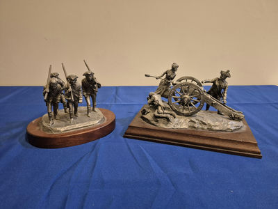 Pewter Historical Military Figurines on Wooden Bases - Image 1 of 4