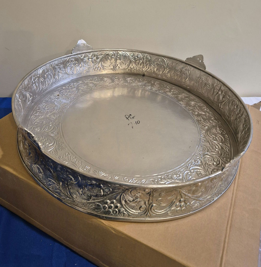 One Ornate Silver 22" Round Cake Stand - image 3 of 3