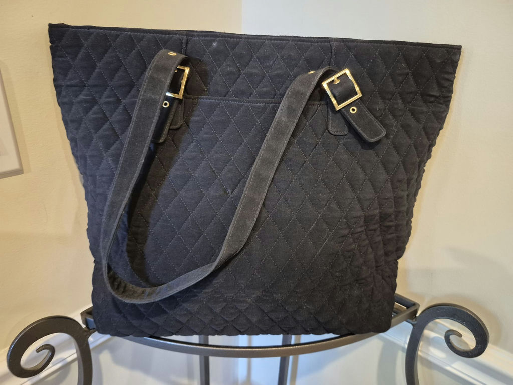 Coach: Black quilted handbag with dual handles - image 1 of 3