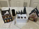 Heritage Village Christmas Scene: Lit Houses, Snowy Trees, and Carolers - thumbnail 4 of 6