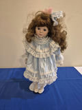 Two Porcelain Doll And Small Plastic Doll in Lace Dresses - thumbnail 3 of 3