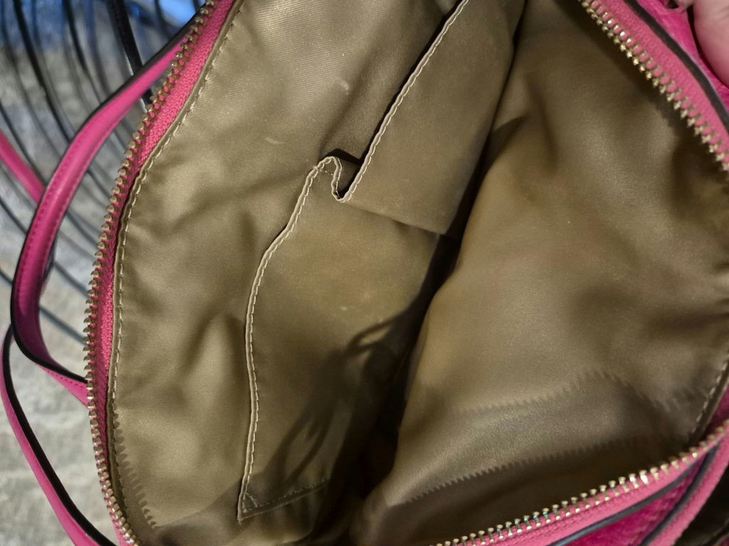 Coach pink leather handbag with gold hardware - image 4 of 4