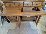 Wood Sewing Storage Cabinet with Drawers and Fold-Out Work Surface - thumbnail 3 of 9