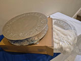 One Ornate Silver 22" Round Cake Stand - thumbnail 1 of 3