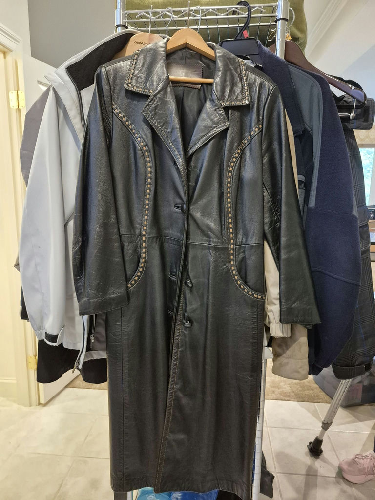 Dan Di Modes Black Leather Coat Size 7-8 - image 1 of 4