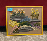 Framed floral needle point art - thumbnail 2 of 2