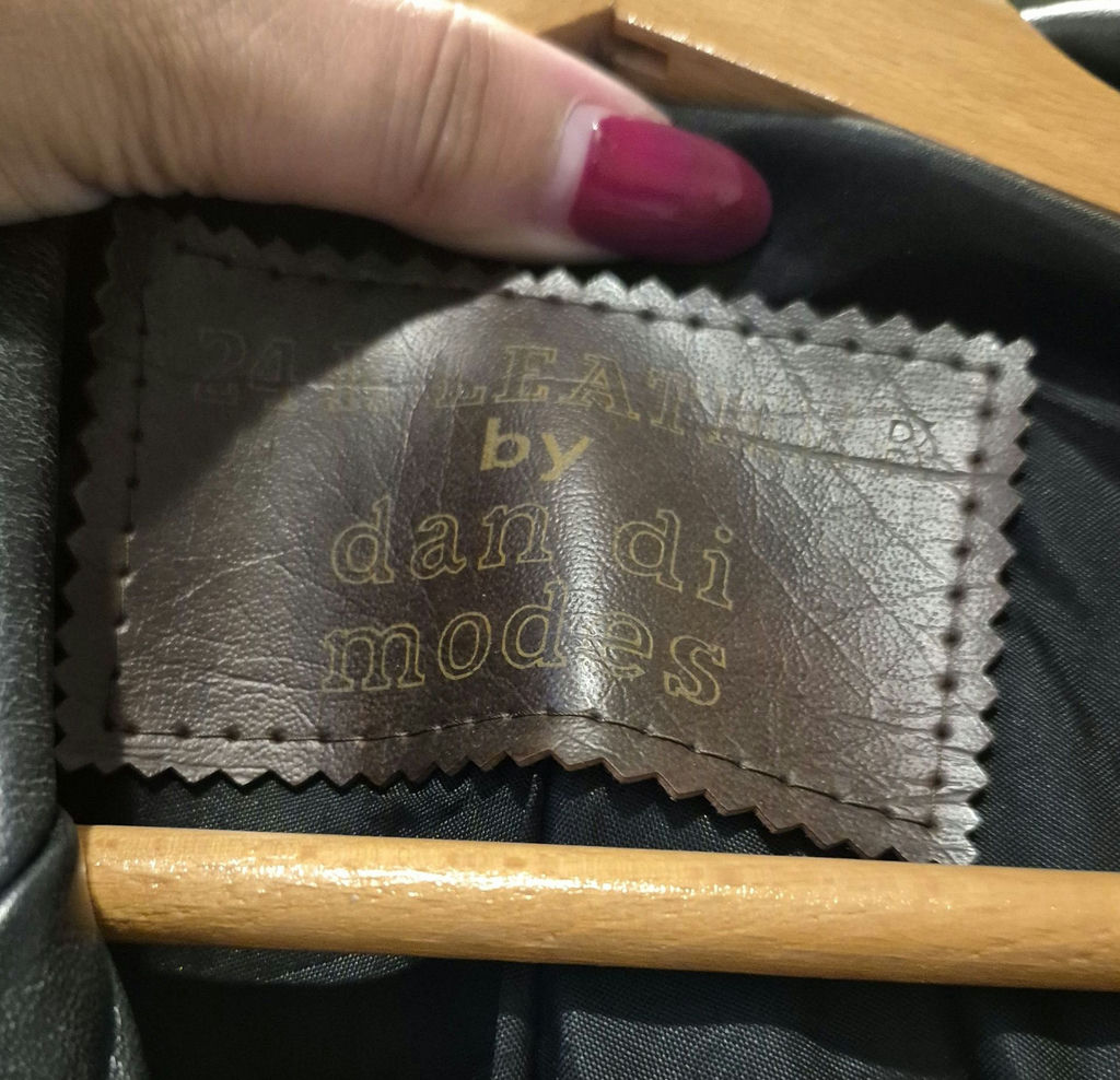 Dan Di Modes Black Leather Coat Size 7-8 - image 2 of 4