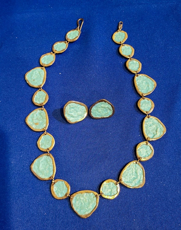 Jewelry #5 | Verdigris Necklace & matching Earrings - image 2 of 2