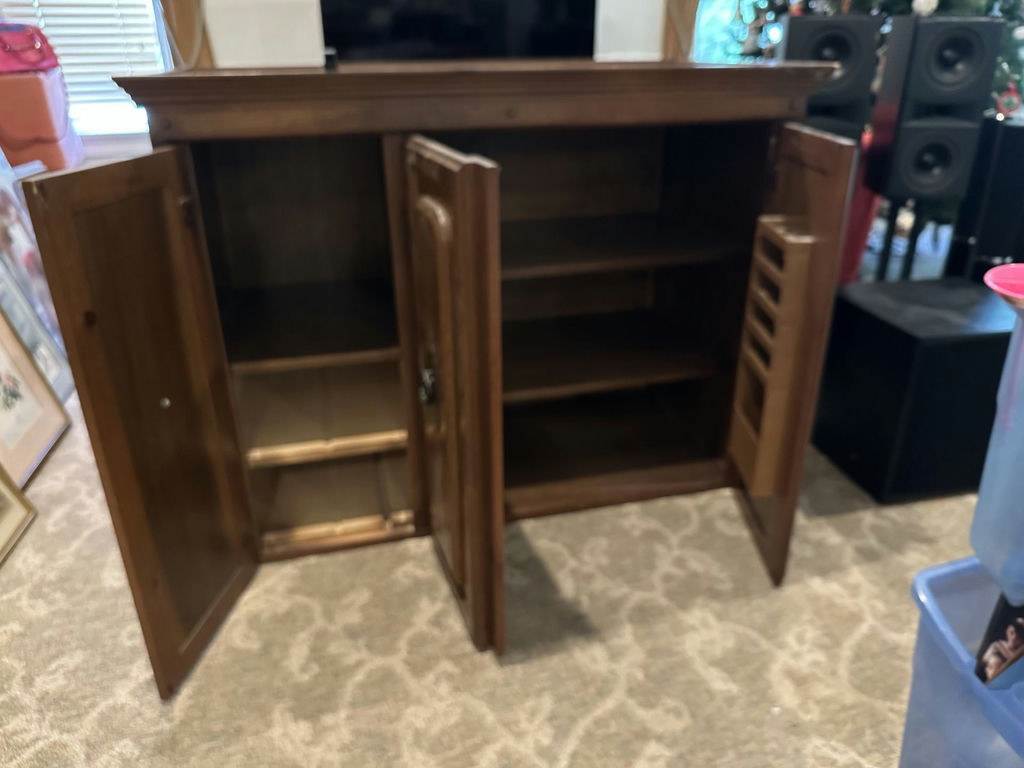 Wood Sewing Storage Cabinet with Drawers and Fold-Out Work Surface - image 9 of 9
