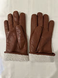 Coach Brown leather gloves with white shearling lining - thumbnail 4 of 6