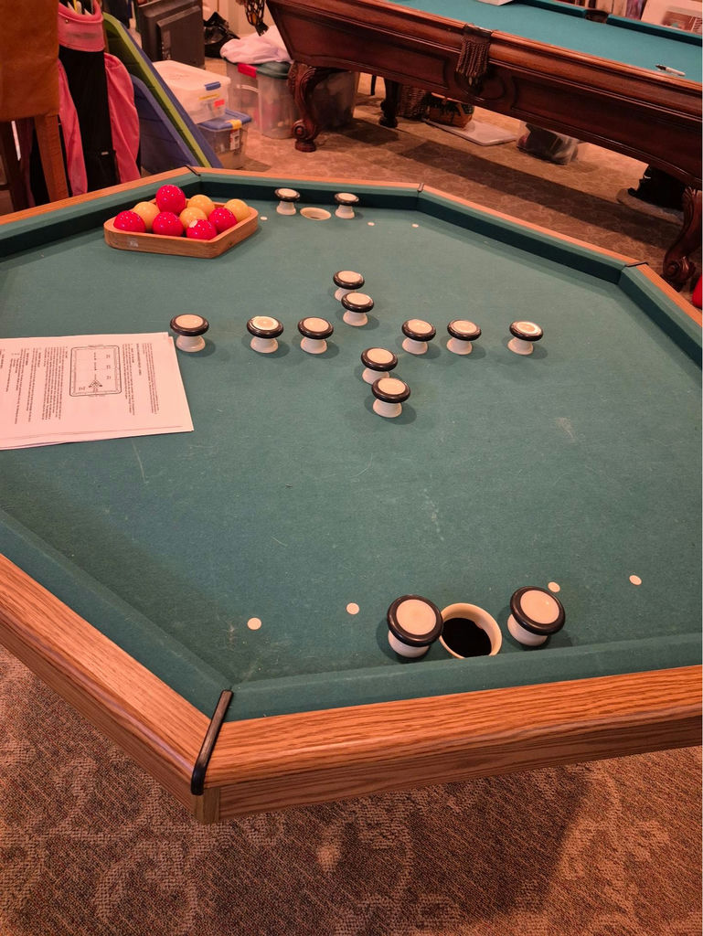 Octagonal Multi-Game Table – Bumper Pool, Poker, Checkers & Backgammon - image 2 of 4