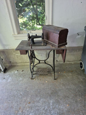 New Harvard Treadle Sewing Machine with Cabinet - Image 1 of 3