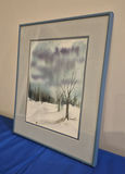 Framed Winter Landscape Watercolor Painting - thumbnail 2 of 4
