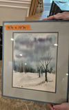 Framed Winter Landscape Watercolor Painting - thumbnail 4 of 4