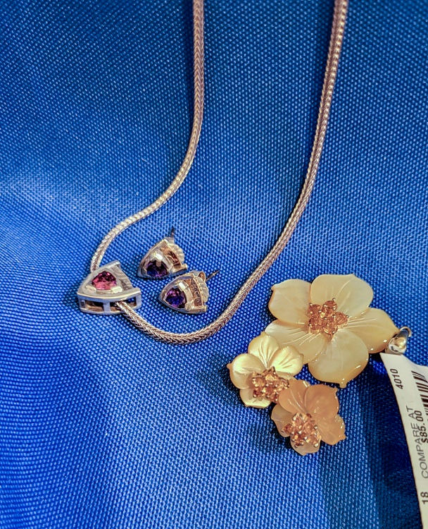 Jewelry #2 | 2 earring and pendant sets - Amethyst - image 1 of 2