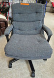 Gray Upholstered Rolling Office Chair - thumbnail 2 of 3