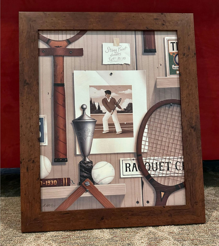 Framed sports memorabilia collage - image 1 of 2
