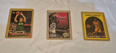 Vintage NBA Basketball Trading Cards Featuring Larry Bird, Shaquille O'Neal, and Earvin Johnson - Image 1 of 7