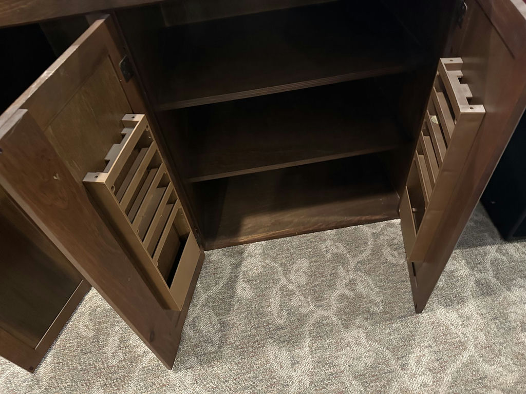 Wood Sewing Storage Cabinet with Drawers and Fold-Out Work Surface - image 8 of 9